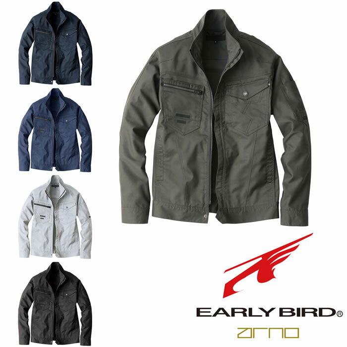 樂天商城 - EBA246 長袖ジャケット ビッグボーン BIGBORN EARLYBIRDarno 作業服 作業着【社名刺繍無料】S〜6L ポリエステル65％ 綿35％ バンジーテックツイル