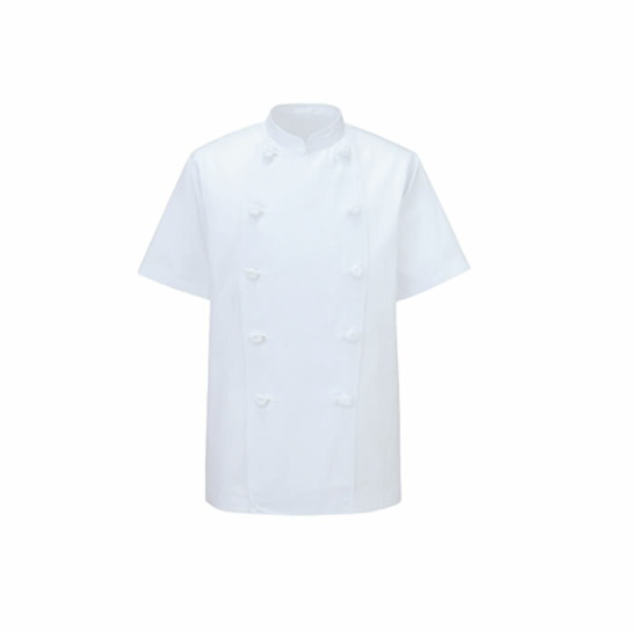 コックコート おしゃれ 白 412-60 コックコートダブル半袖 KAZEN コート スタンダード 厨房 【社名刺繍無料】 S～6L 綿100％ 葛城