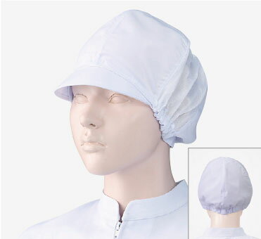 482-32 女子帽子(6枚ハギ・メッシュ付)(2枚入) KAZEN 帽子 厨房 フリー ポリエステル65％・綿35％ 抗菌ブロード
