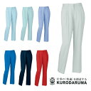 31620 春夏用レディーススラックス(ツータック)(脇シャーリング) (クロダルマ【KURODARUMA】) S〜4L ポリエステル70%・綿30%