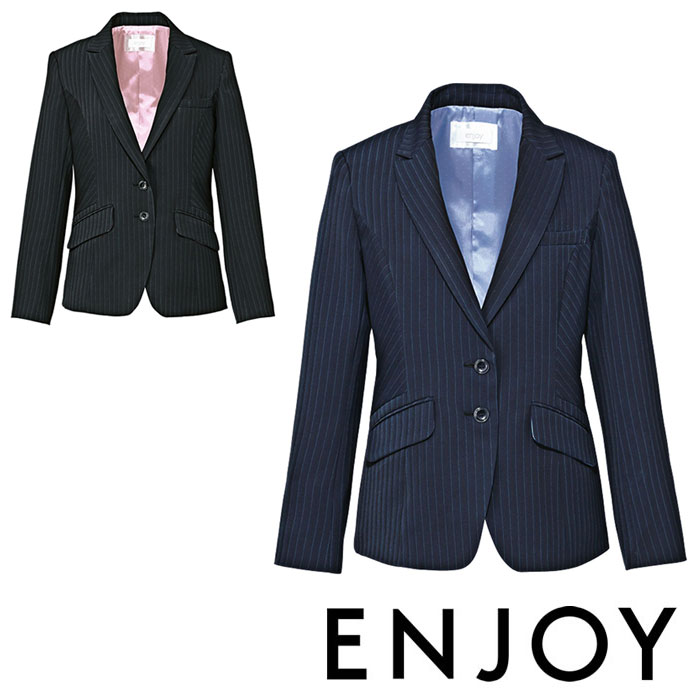 EAJ644 ジャケット ENJOY・カーシーカシマ・KARSEE 事務服・制服 5号〜17号 ポリエステル99%・キュプラ1%