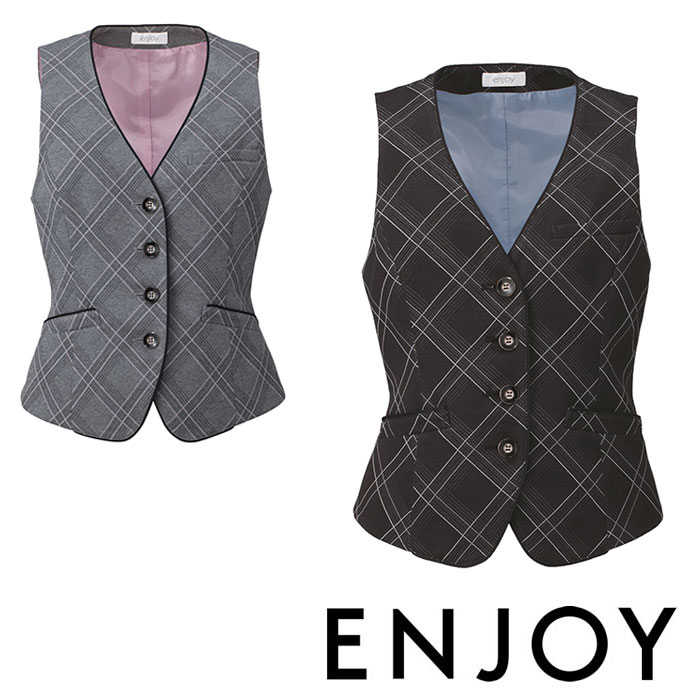 EAV587 ベスト ENJOY・カーシーカシマ・KARSEE 事務服・制服 5号〜17号 ポリエステル100%