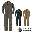 社名刺繍無料 GE-517 長袖ツナギ 長袖 エスケープロダクト 秋冬 オールシーズン GRACE ENGINEER'S つなぎ服 オーバーオール ツナギ 作業服 作業着 S～5L ポリエステル65％・綿35％