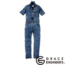 社名刺繍無料 GE-656 デアリーウーマンツナギ 半袖 限定生産カラー エスケープロダクト 春夏 GRACE ENGINEER'S つなぎ服 オーバーオール ...