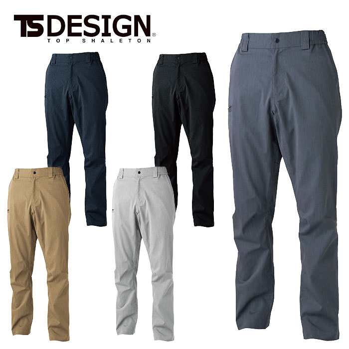 2202 TecRecycライトパンツ tsデザイン TSDESIGN 春夏 作業服 作業着 SS S M L LL 3L 4L ストレッチ 軽量 JIS規格制電 リサイクル素材 ポリエステル80％・綿20％ TecRecycT/Cヘリンボーン