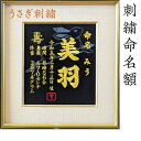 【兎刺繍】 兎 卯年 刺繍 命名書 刺繍命名書 代筆 額付き 額 命名額 命名 紙 オーダーメイド 日本製 男の子 女の子 出産内祝い 色紙 高級感 壽 初孫 ...