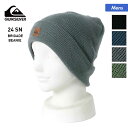 QUIKSILVER/クイックシルバー メンズ ダブルニット帽 QBE233407 帽子 毛糸 ニットキャップ ビーニー ワンポイント 折り返し スキー スノーボード スノボ 防寒 男性用 ブランド