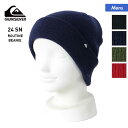QUIKSILVER/クイックシルバー メンズ ダブルニット帽 QBE233408 帽子 毛糸 ニットキャップ ビーニー ワンポイント 折り返し スキー スノーボード スノボ 防寒 男性用 ブランド 【RFTS】