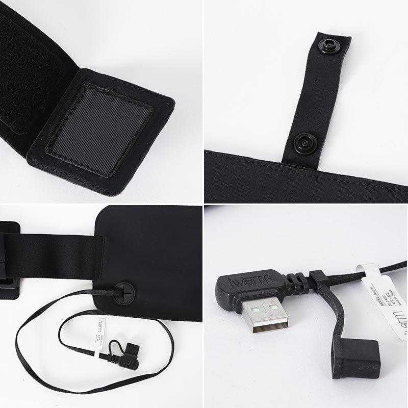 NESPOSTOREのROXY/ロキシー レディース ヒートシステム搭載ベルト ERJAA04186 ストレッチベルト USBケーブル バッテリー使用 防寒 女性用 ブランド 型落ち アウトレット SS限定｜アングル3