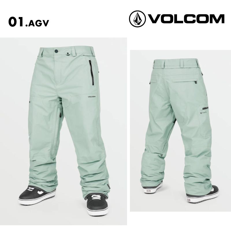 VOLCOM/ボルコム メンズ レディース ユニセックス スノーパンツ ミントグリーン ライトグリーン Lサイズ GORE-TEX PANT G1352505 スノーボード スキー ゴアテックス スノボウェア スキーウェア ボトムス リラックスフィット バックポケット カーゴポケット 男性用 《MDW》
