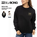 BILLABONG/ビラボン レディース トレーナー PATTERN LOGO SWEAT CREW NECK 2024 FALL BE014-003 長袖 長...