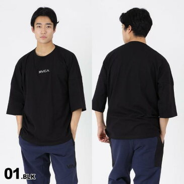 アウトレット メンズ Tシャツ BA041-218 ロゴ トップス ロンT 七分袖 ダボダボ ティーシャツ 男性用 ルーカ RVCA