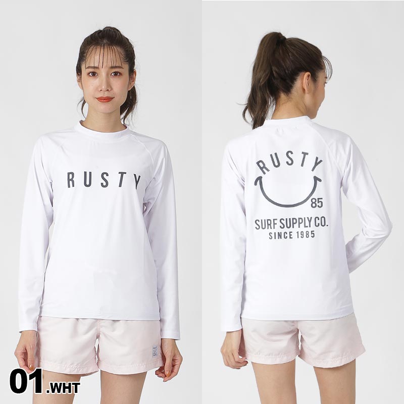 RUSTY ラスティ レディース 長袖 ラッシュガード Tシャツ 923480 プール UVカット ラッシュTシャツ ティーシャツ ビーチ 水着 海水浴 女性用 2