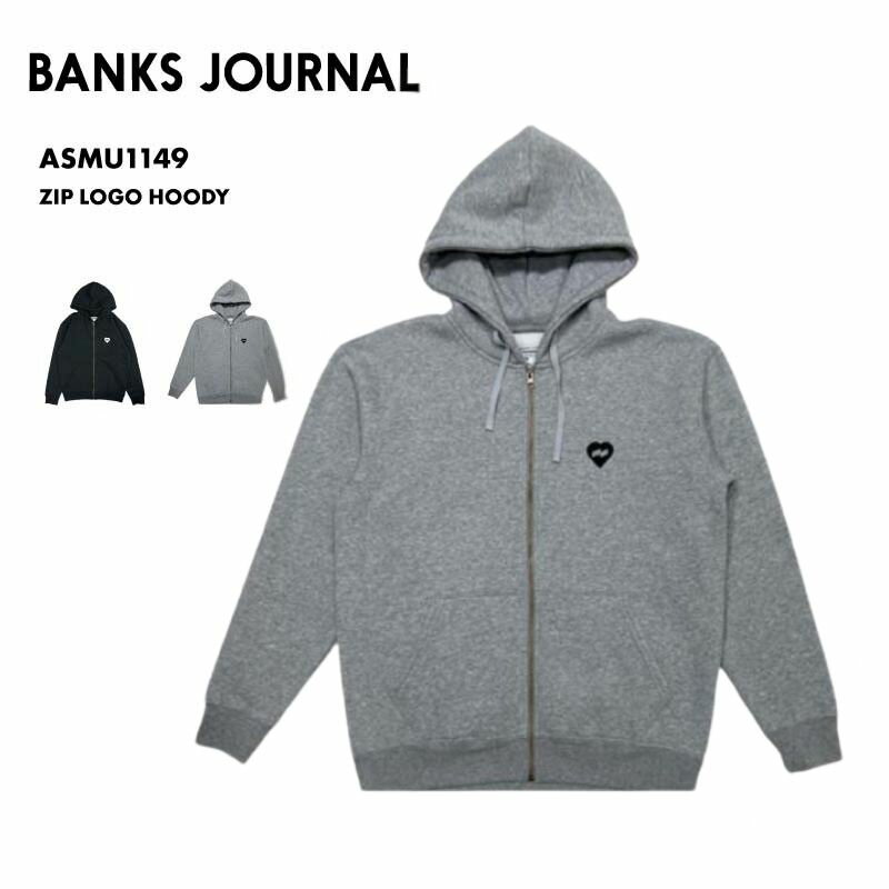 樂天商城 - 全品10%OFF券配布 BANKS JOURNAL/バンクスジャーナル メンズ ジップパーカー ZIP LOGO HOODY 2024 FALL ASMU1149 長袖 長そで 秋冬 フード付き フーディ ジップフード フルジップ トップス バックプリント 男性用 《☆》 型落ち アウトレット