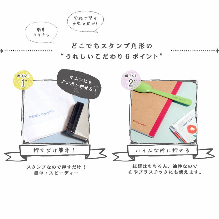 どこでもスタンプ角 お名前スタンプ ネームスタンプ オシャレ はんこ 入学 入園 幼稚園 小学校 名入れ プレゼント 入学祝い シンプル 約3000回押せる 送料無料 速乾性スタンプ 収納に便利なクリアファイル付 保育園