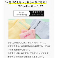 アイロンシールフロッキー3色セット超強力洗濯耐性送料無料ミニクリアファイル付フロッキーネームお名前シールネームシールアイロンシール防水保育園タオルシンプル伸縮アイロン靴下布用
