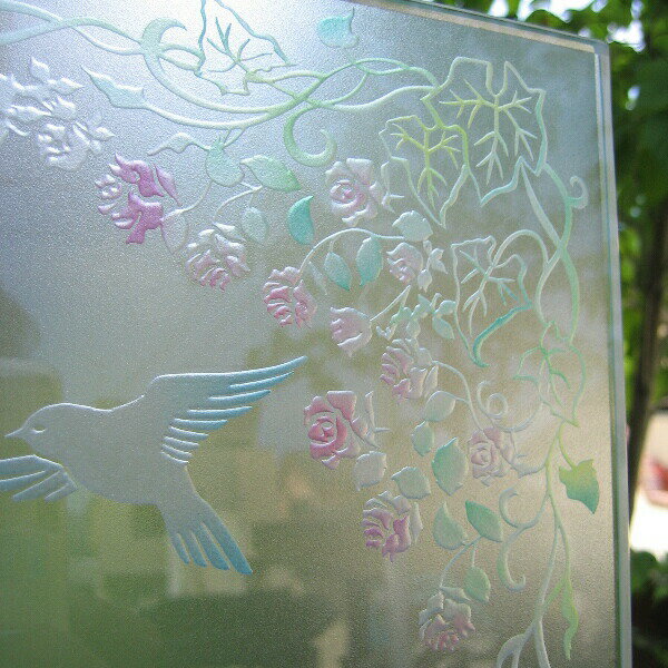 ウェルカムボード　ブライダル　クリアガラス（フロスト加工）【手塗り着色】ウェルカムボード ガラス おしゃれ　オリジナル　ウェルカムボード 2