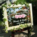 オリジナル ウェルカムボード ミラータイプ ウェディングやパーティーに バラの花 WM1-02-l