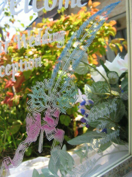 ウェルカムボード　ブライダル【額付き】 手塗りパステル着色　ウェルカムボード ミラー おしゃれ　ミラータイプ オリジナル　ウェルカムボード 2