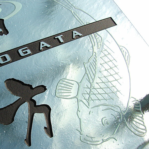 和テイストのオリジナルガラス表札【鯉をモチーフにした和モダンな表札【おしゃれな職人の手作り戸建表札】和風 正方形表札 クリアガラス表札【表札 ガラス】ネーム プレート 表札 オシャレ　アイアン 2