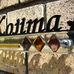 ステンレス表札【ガーデニングの様に戸建を彩る】ガラス 戸建 ステンレス 玄関 おしゃれ 表札 アイアン表札風 アルファベット シンプル 風水 切り文字 英語ネーム プレート 表札 オシャレ　アイアン 3