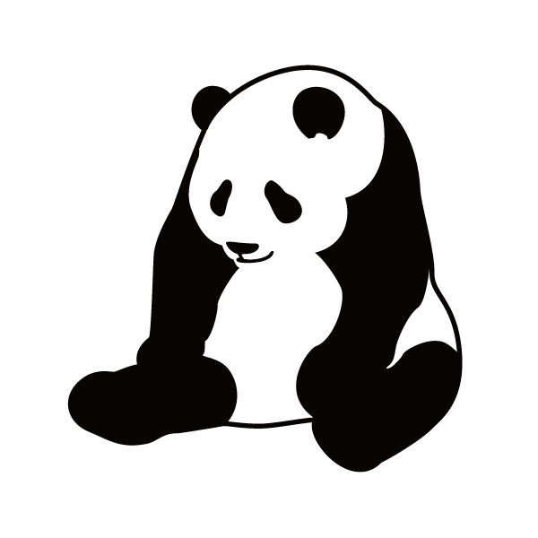 【ステッカー】ぐったりパンダ 選べるサイズ・カラー 車のドレスアップに/パンダ/ぱんだ/熊猫/カンカン..