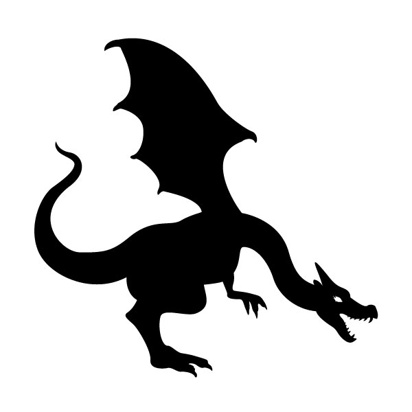 Rakuten - 【ステッカー】ドラゴンB 選べるサイズ・カラー 車のドレスアップに 飾り付けに 空飛ぶドラゴン/龍/竜/怪獣 [メール便送料無料] 吠えるドラゴン/ステッカー/おしゃれステッカー/アクリルプレート/パーテーション/車/ガラス/窓/スケボー/装飾/デコ