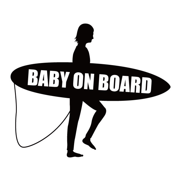 Rakuten - ステッカー サーフィン【BABY ON BOARD】 選べるサイズ・カラー 車のドレスアップに 飾り付けに サーフ/ボード/赤ちゃん/赤ちゃんが乗っています/車/子供 [メール便送料無料]