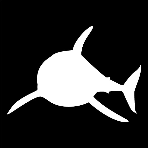 Rakuten - 【ステッカー】サメB 選べるサイズ・カラー 正面を向いているサメ/ジョーズ/シャーク/鮫/魚/海洋生物 車のドレスアップに/ステッカー/かっこいい/おしゃれステッカー/アクリルプレート/パーテーション/車/ガラス/窓/スケボー/装飾/デコ/ [メール便送料無料]