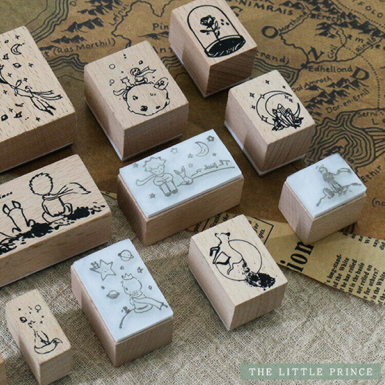 クラフトケース入りスタンプ【2種セット】 [星の王子さま][草花]レトロな紙箱 かわいい絵柄が揃ってま..