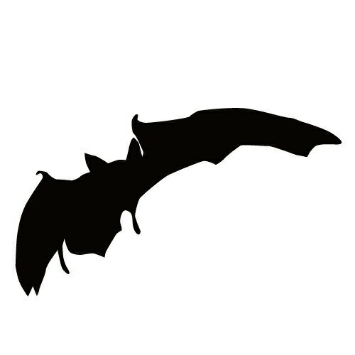 ステッカー コウモリQ はばたくコウモリ 旋回こうもり バットマン ハロウィン かっこいい クール/おしゃれステッカー/アクリルプレート/パーテーション/車/ガラス/窓/装飾/デコ/スケボー/かっこいい/【メール便送料無料】