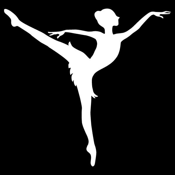 オシャレなシルエットステッカー！【シルエットステッカー】バレエダンサー_B【カラー10種類】スノーボード/傷隠し/サーフィン/バイク/ヘルメット/ [メール便送料無料]