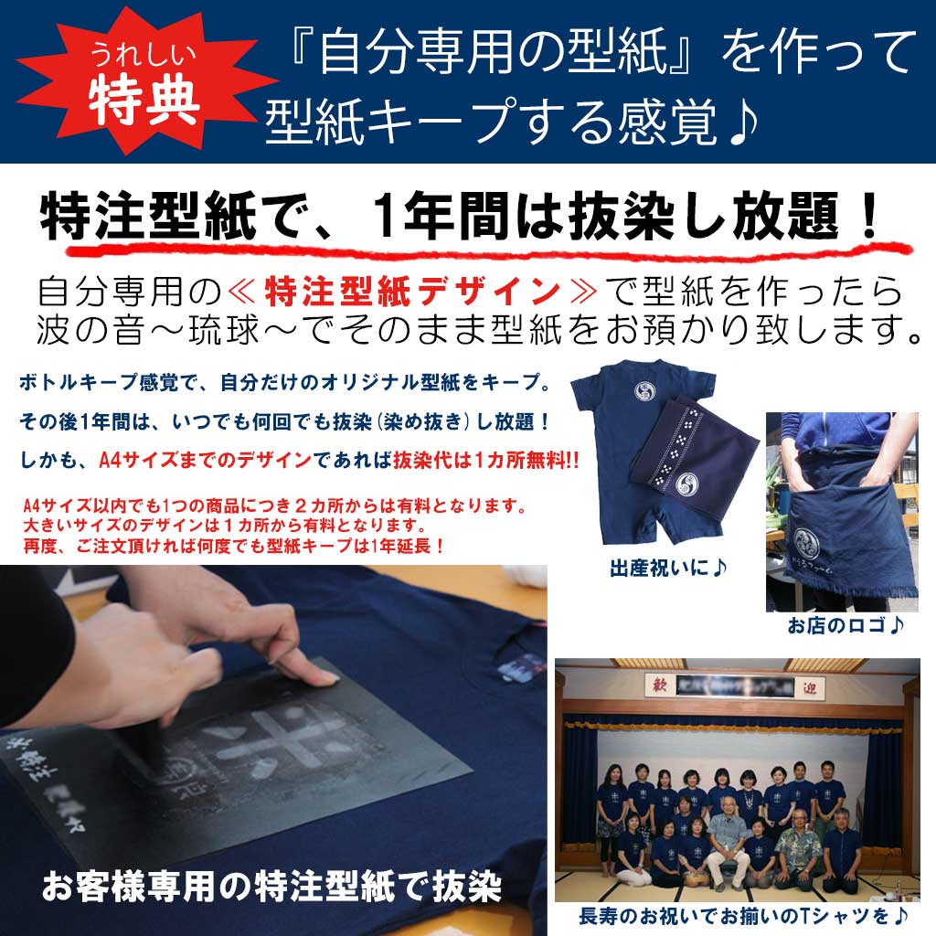 【型紙&衣類染色コース】琉球藍染め 特注型紙デ...の紹介画像3