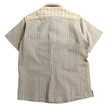 <限定品>阿波正藍しじら織りかりゆしシャツ【味噌漉格子】二枚襟ボタンダウン