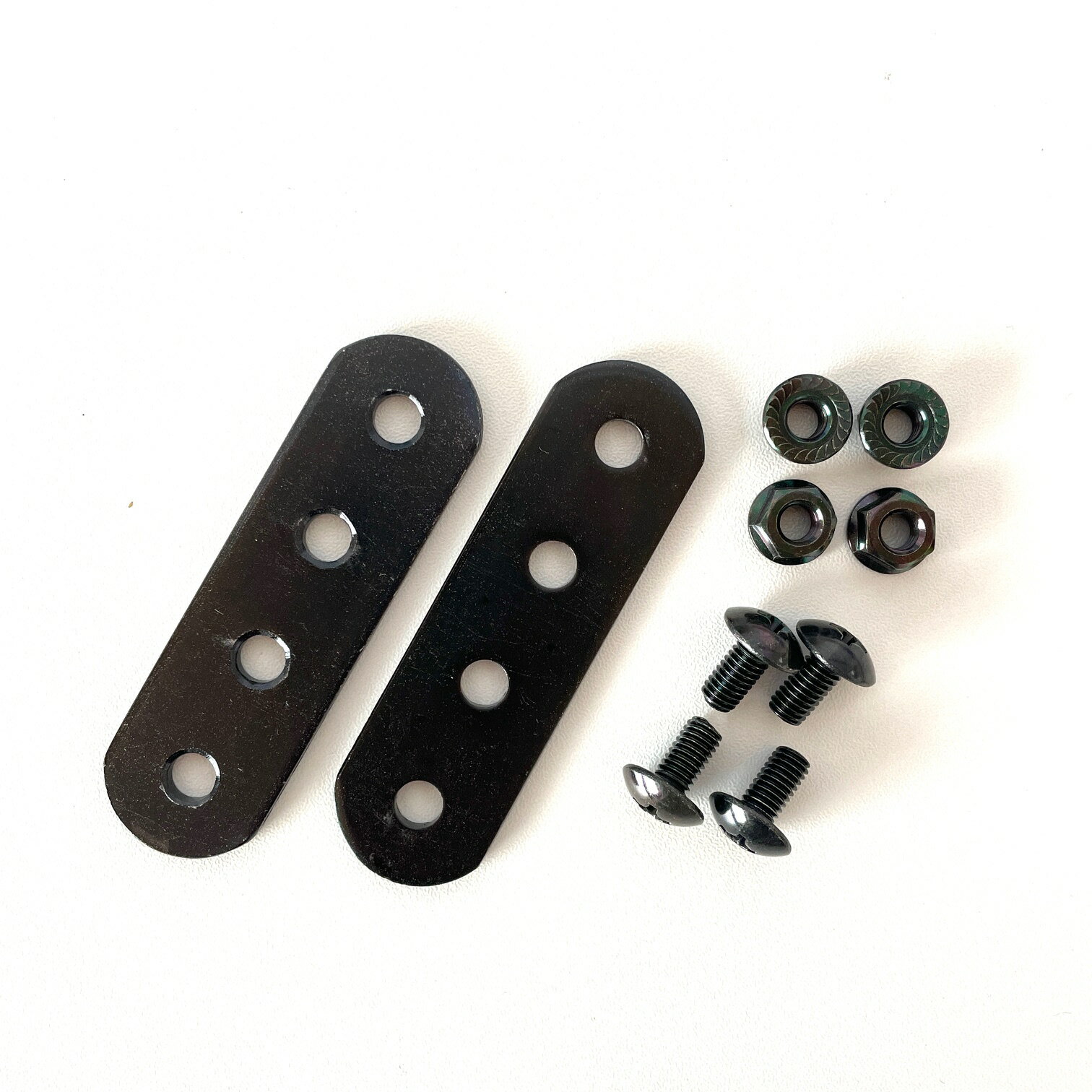 [NAMINORIKOZOU] 全丸穴 4穴延長ステー 黒 ネジ切りなし (2個 / 1セット) ビス・ナット各4個付 ※ネコポ..