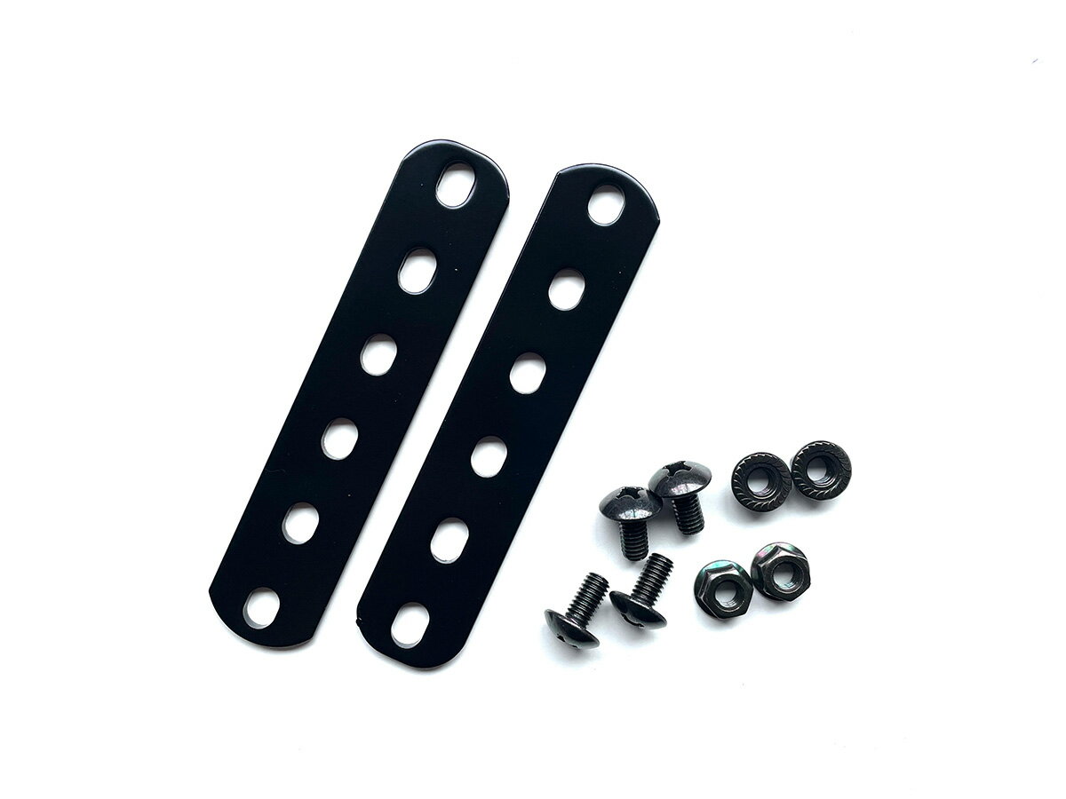 [NAMINORIKOZOU] 全だ円 6穴延長ステー 黒 ネジ切りなし (2個 / 1セット) ビス・ナット各4個付 ※ネコポス便代引き不可