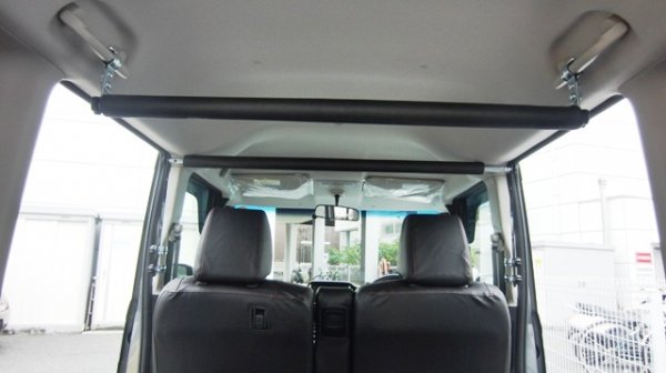 NAMINORIKOZOU N BOX デイズルークス ekスペース ソリオ 縦グリップ専用 車内キャリア 延長ステー・パッド付 スノーボード サーフ　スキー 脚立 ロッドホルダー キャンプ ベース キャリア 車中泊 釣り 職人棚 ルーフ インナー 室内 車内 ラック 棚 荷室 天井 収納