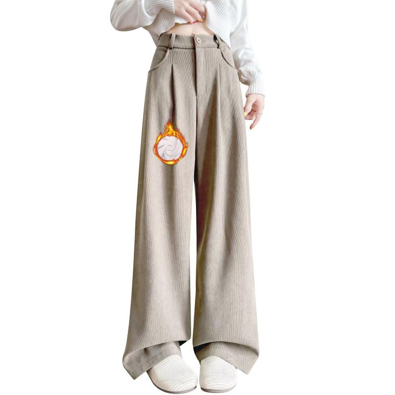 Rakuten - [Sillictor] 裏起毛 ロングパンツ レディース ワイドパンツ スラックス 厚手 ズボン ガチョウパンツ 人気 カジュアル イージーパンツ