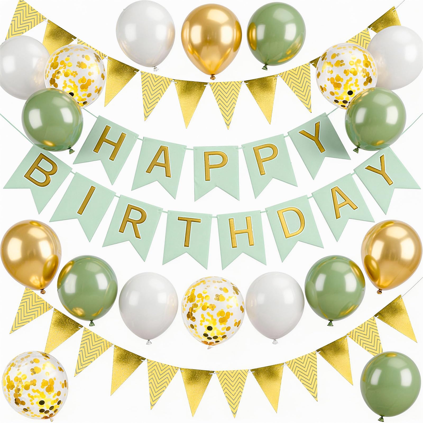 Lausatek バルーン 誕生日 風船セット HAPPY BIRTHDAY ガーランド フラッグ きらき...