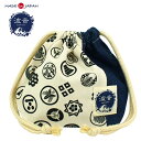 【送料無料】小紋×インディゴブルー 巾着(中) namiot...