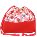 巾着 中 お弁当入れ お弁当箱入れ 【ストロベリーランド レッド】2トーン 巾着袋 ランチ巾着 マチあり 子供用 給食 お弁当 お弁当袋 キッズ 男の子 女の子...