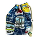 巾着 小 巾着袋 コップ袋 【電車 ネイビー】 こども キッズ 子供用 コップ入れ 保育所 コップ 保育園 幼稚園 小学校 男の子 女の子 ポーチ 通園 通学 ...