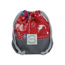 巾着 小 巾着袋 コップ袋 【恐竜 レッド】 こども キッズ 子供用 小 コップ入れ 保育所 コップ 保育園 幼稚園 小学校 男の子 女の子 ポーチ 小学校通園...
