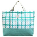 ◆サイズ変更対応商品◆ マチ付きレッスンバッグ 帆布×キルティング 【ネオンチェック グリーン】日本製 通園 通学 入園 準備 入学 キッズ バッグ 保育園 幼稚園 小学校 手さげかばん お稽古バッグ かばん 男の子 女の子 かっこいい かわいい モコリタ lbdq077509(4)