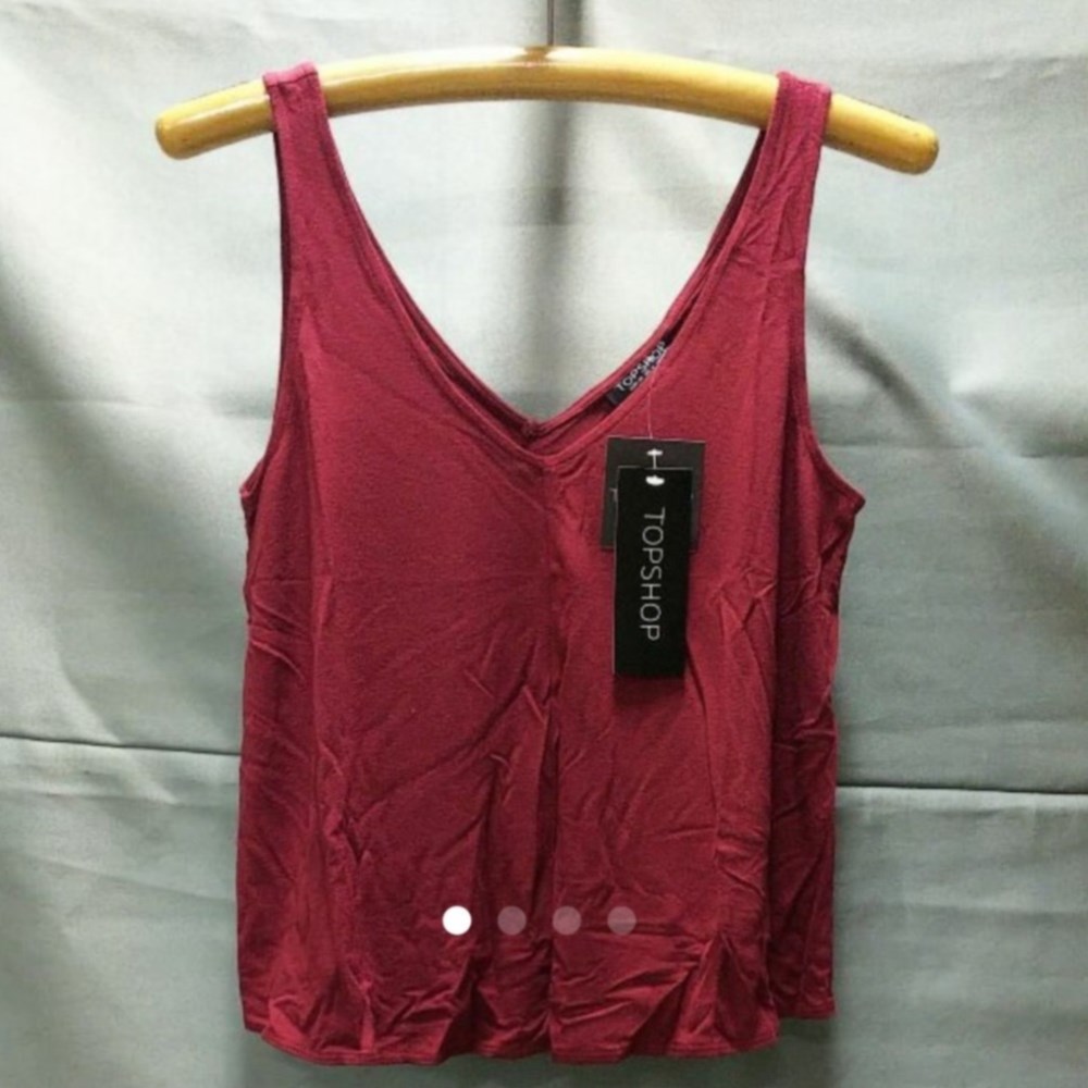 TOPSHOP・トップショップ CREPE SWING VEST 春 夏 トップス レディース ノースリーブ キャミソール タンクトップ 2サイズ お洒落 レッ..