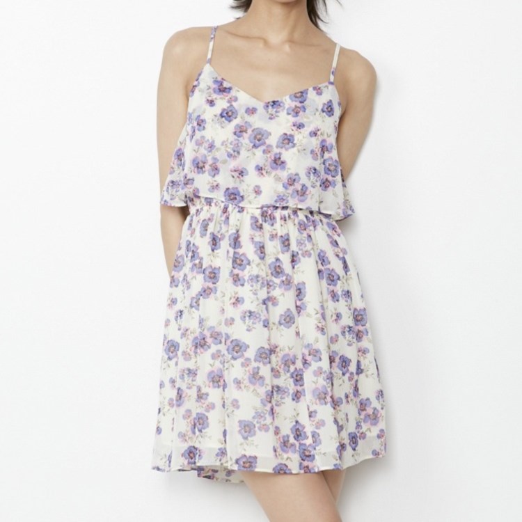 「TOPSHOP・トップショップ」FLORAL OVERLAY DRESS ワンピース ミニ レディース トップス ノースリーブ M・Lサイズ 送料無料 花柄 パー..