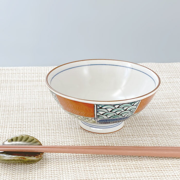 Rakuten - アウトレット 古染 錦 市松 茶碗 ライス 日本製 陶器 器 和食器 美濃焼 ご飯 おちゃわん 人気 おすすめ おしゃれ かわいい