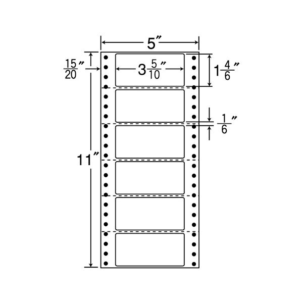 R5E(VP5)（ドットインパクト用再剥離タイプ　宛名・荷札ラベル）【連帳ラベル】ナナクリエイト　東洋印刷　ナナラベル