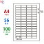 LDW56L(L) 東洋印刷 ナナワード マルチタイプラベル レーザー・インクジェットプリンタ用 A4シート ナナラベル 40.6×16.9mm 56面付 100シート