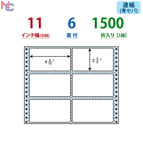 NC11BB(VP3) ナナフォーム ドットインパクトプリンタ用 ナナクリエイト連続ラベル 連帳ラベル ブルーセパ ブルーグラシンセパ 1500折 11インチ幅 1